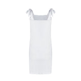 Spring White Sling Straight Dress Women Button Chic Party Solid Wild Basic Dress Summer Casual Beach Dress Vestidos Peplum